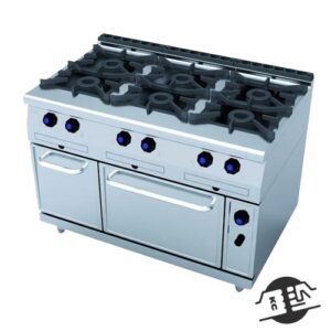 JEMI 761 Gasfornuis 6 zones met ingebouwde oven